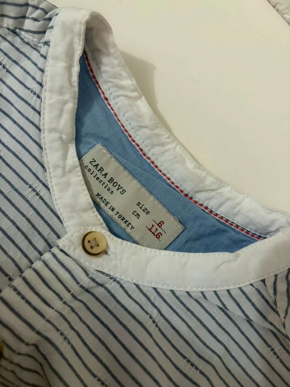 Camisa de Manga Comprida Zara Boys Listras Finas Azuis e Brancas – Tamanho 6 Anos (116 cm) – photo 9